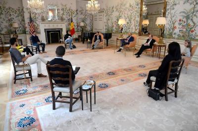 Een delegatie van A Seat At The Table bezoekt de Amerikaanse ambassadeur in ons land. © US Embassy Brussels